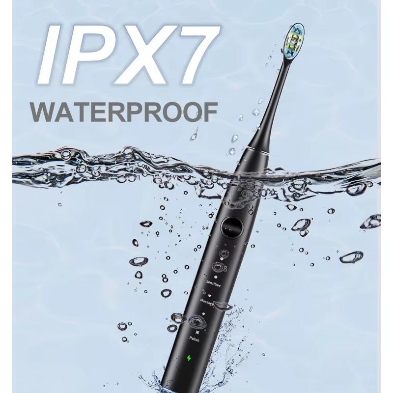 Sonic Electric Toothbrush USB Rechargeable Tooth Brush with 6 Replacement Toothbrush Heads 5 Modes Toothbrush for Adults