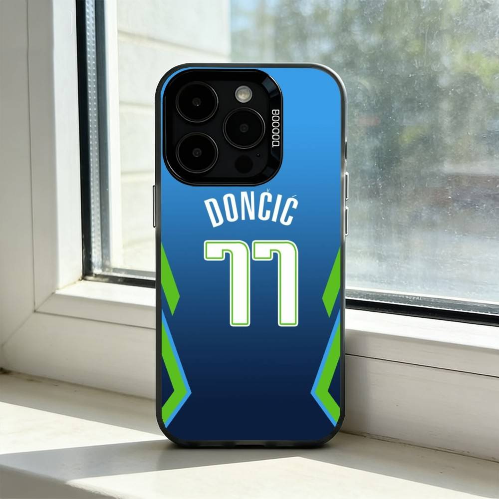 Sports Basketball Luka Doncic Phone Case For iPhone 17,16,15,14,13,12,11 Plus,Pro Max,XS,Colorful Silver Phone Case Funda Cover
