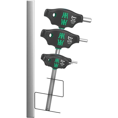 WERA 7-Piece T-Hex Wrench Set with Metal Rack, 023453