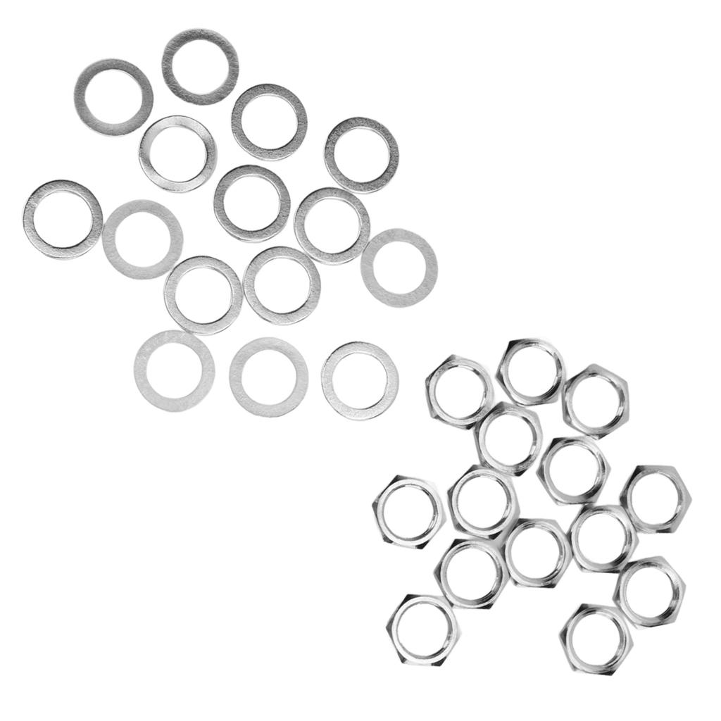 G3 8 Female Thread Nuts Metal Washer Kit Instrument Jack Fasteners for Electric Guitar Bass