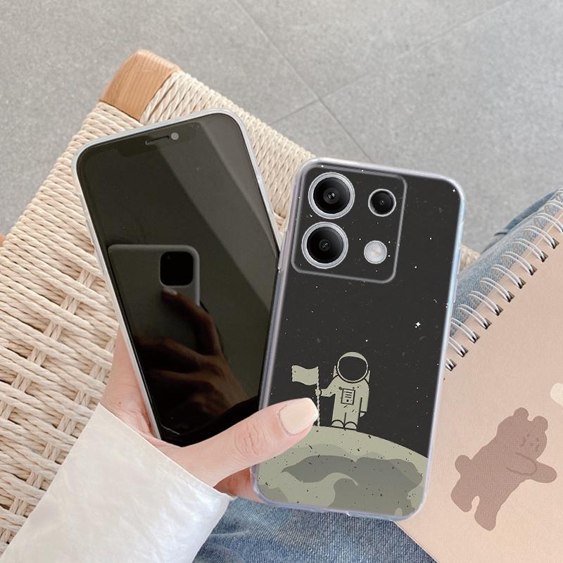 

Крутий чохол Астронавт для iPhone Samsung A55 A35 M34 S24 Xiaomi Redmi 13 Pro 14C Huawei Honor Протиударний бампер для телефону TPU Прозора задня кришка, що не дряпається Honor X5b