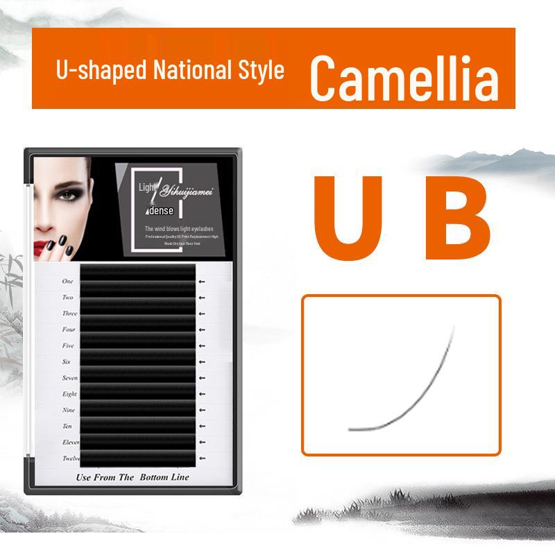 Camellia Eyelash Extensions: U-shaped Fox-like Comic Style, Baby Curl for Beautiful Lashes