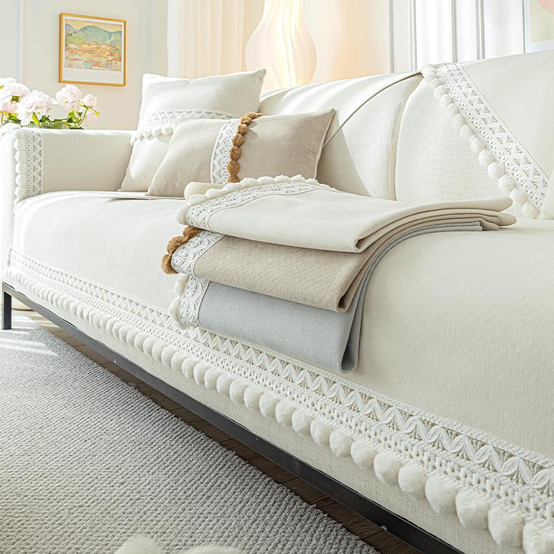 Chenier Sofa Cushion Four Seasons Breathable Sofa Seat Cushion Towel Fabric Backrest Cover Non-slip Cover