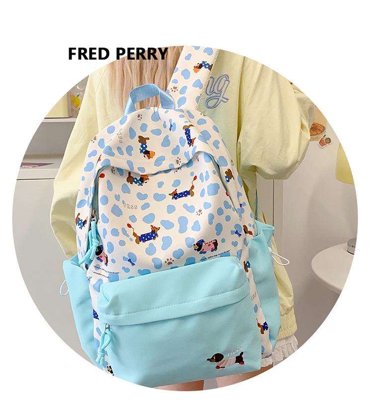 Trendiger Damen-Rucksack mit großer Kapazität und Farbblock für Campus & Reisen