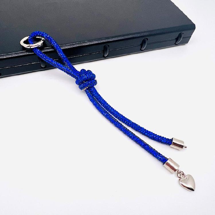 Diamonds Encrusted Heart Keychain Elegant Crystal Heart Phone Strap Keychain Charm Jewelry Gift for Trendy Ladies