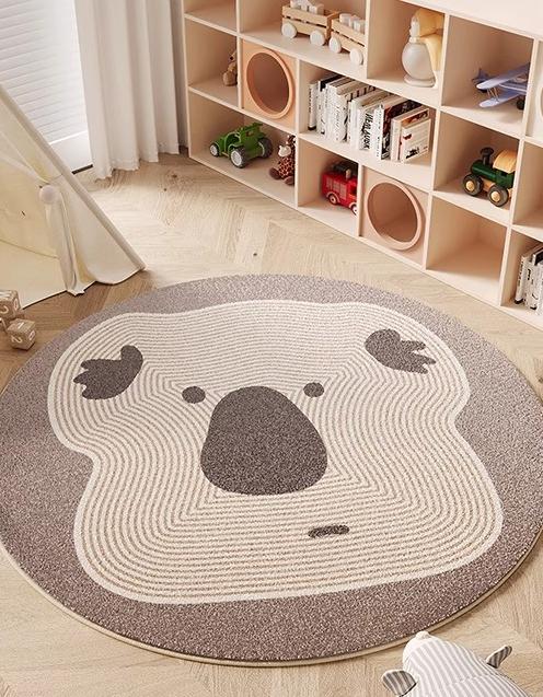 Cartoon Pattern Bedroom Decor Plush Carpet Thicken Washable Rug Cute Round Carpets for Living Room Fluffy Soft Lounge Floor Mat