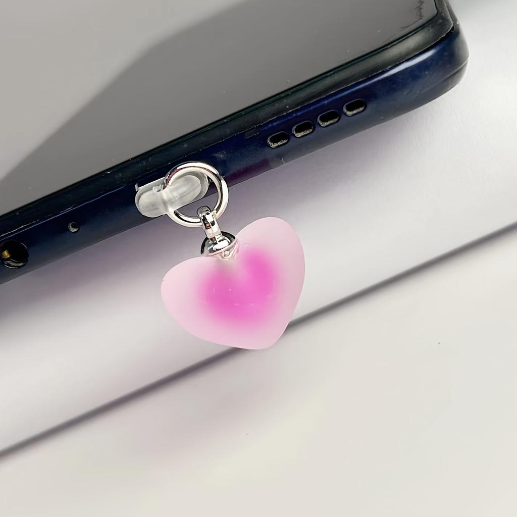 Heart-Shaped Phone Charging Port Dust Plug, Mobile Phone Decorative Pendant, Suitable For IPhone/Type-C Connectors