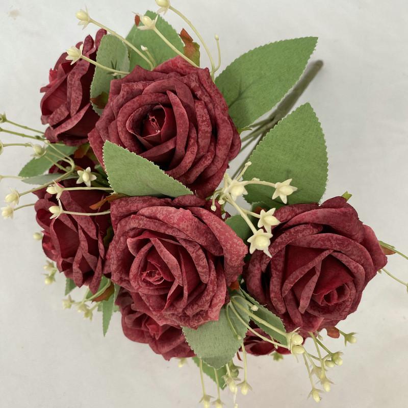 Faux Rose Flower Vase Arrangement For Wedding Photography And Event Decoration