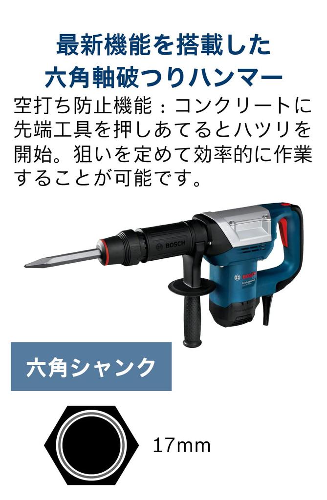 Bosch Professional Breaking Hammer Shaft with Carrying Case GSH5XN (Hex Shank)