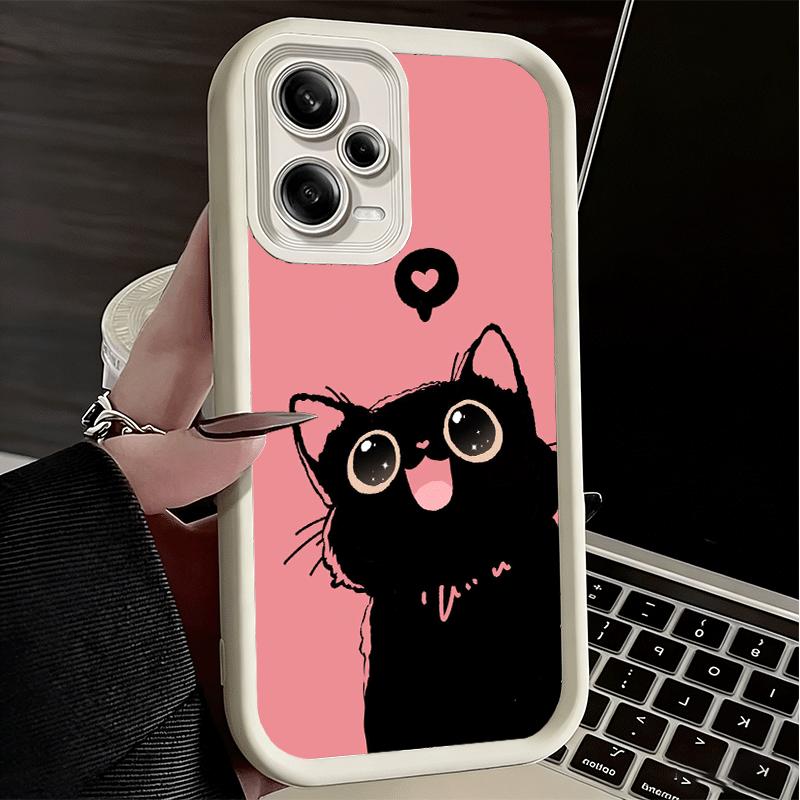 Phone Case for Xiaomi Redmi Note 15 14 13 Pro Plus Black Cat Cartoon Cute Shell 12S 11 11S 11T 5G 14S Soft Silicone Funda