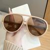 New Fashion Orange Oval Sunglasses for Women Large Frame UV400 Protection Gradient Lens Summer Outdoor Eyewear