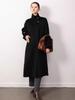 Women's Black Wool Coat - 2025 Autumn/Winter Hepburn Style Elegant Slimming Outerwear