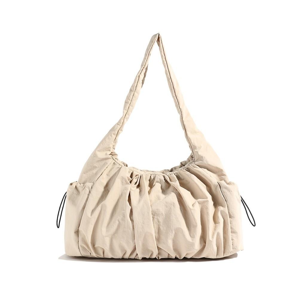 Casual Nylon Cloud Shoulder Bag Large Capacity Drawstring Cloud Tote Bag Portable Korean Ins Style Cloud Handbag Women