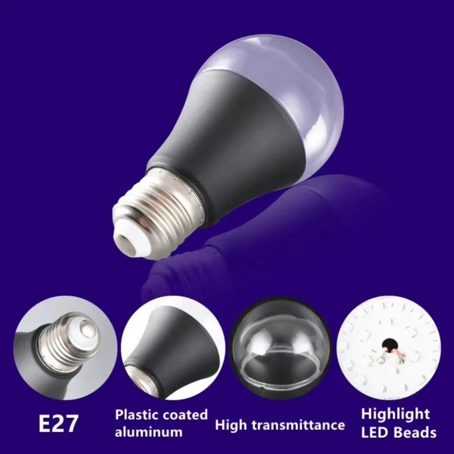 E27 12W Purple Light Bulb Glow in The Dark Party Supplies Party Lamp Blacklight Bar Fluorescent Decoration UV Atmosphere Bulb