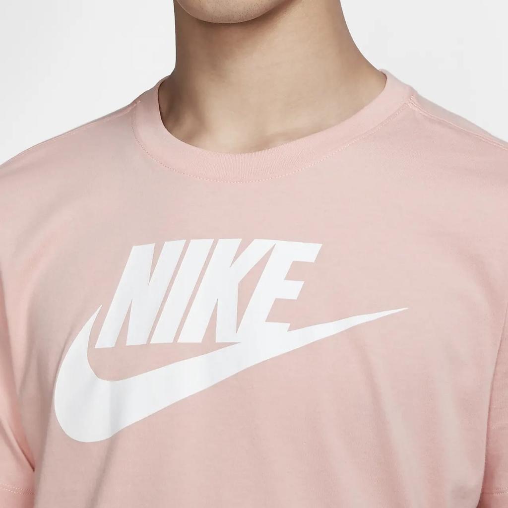 Nike T Shirts Men's Coral Powder Crew Neck Moderate Straight Fit AR5005-648