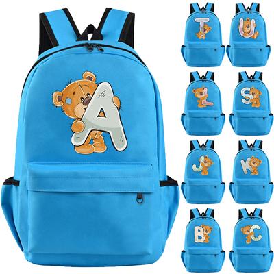 Batoh Little Bear 26 anglických písmen školní taška pro dívky pro dívky Chlapecký batoh Bookbag pro děti Dárky Velkokapacitní studentská taška
