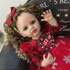 KEIUMI 55 Cm Christmas Gifts Reborn Baby Dolls Full Silicone Vinyl Princess with Curls Fashion Hollaween New Year Decoration Kids Playmates