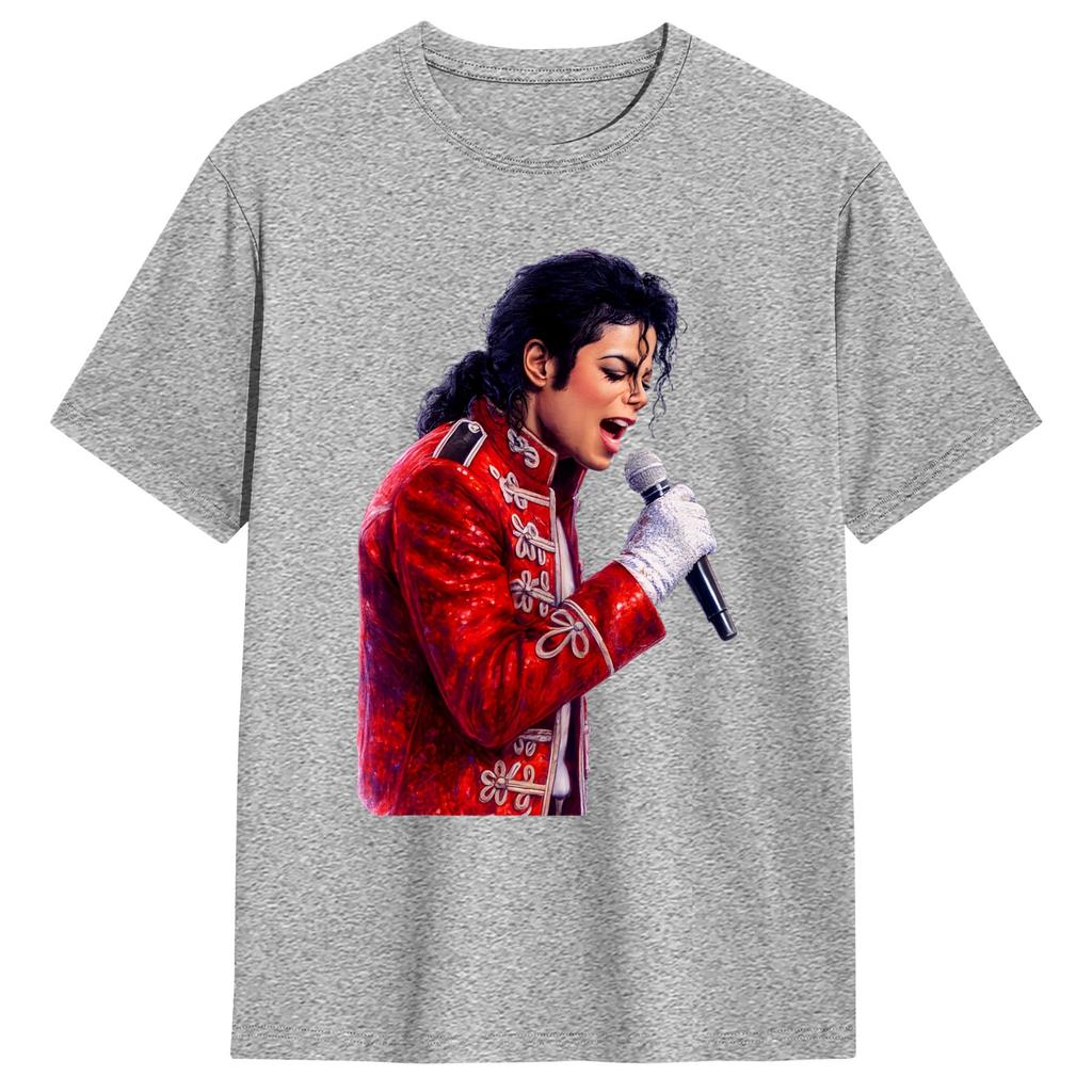 MMichael JJackson Poster TShirt Summer Leisure T Shirts 100 Cotton Crewneck Oversize Clothes Short Sleeves Y2K Casual Tshirt