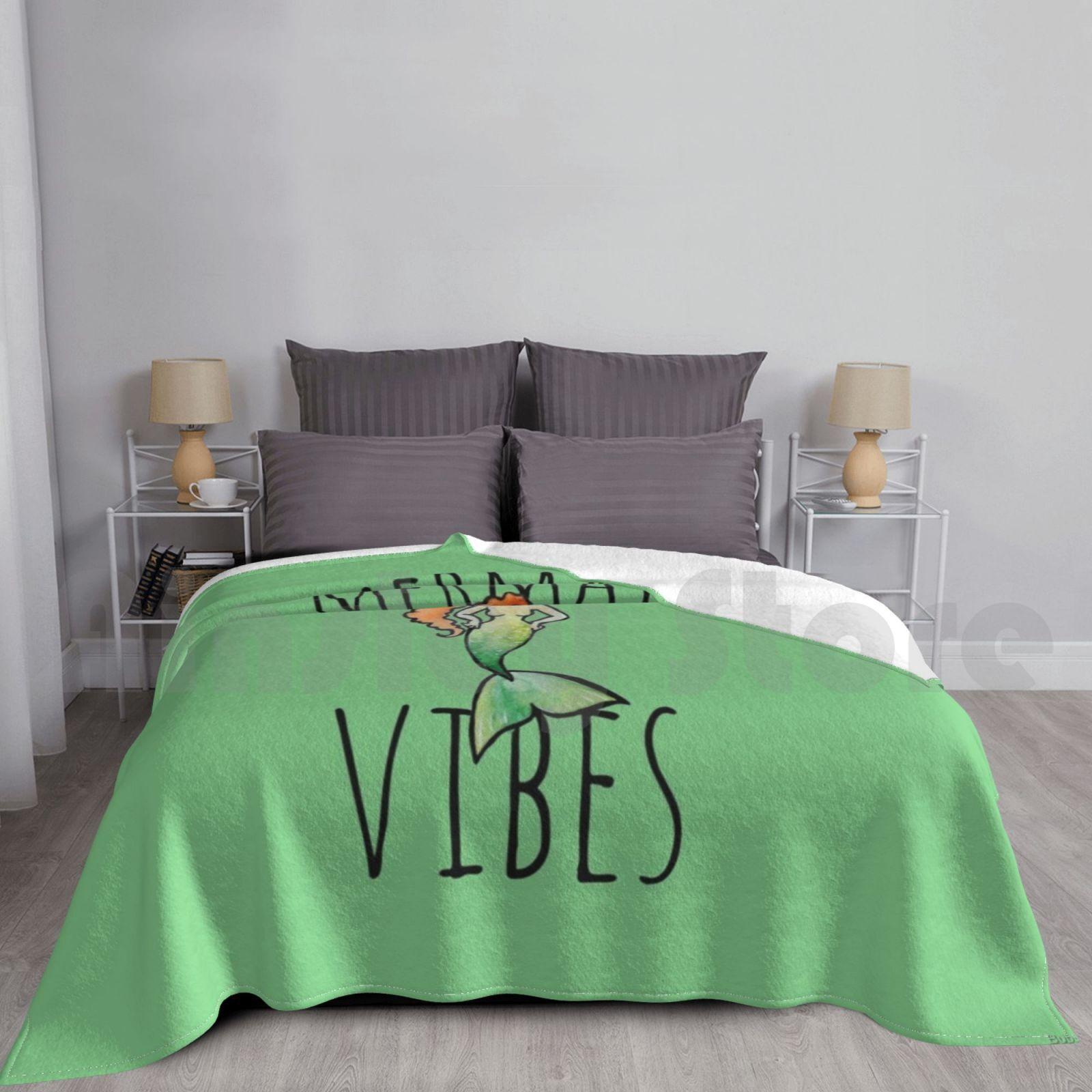 Blanket Mermaid Vibes 1260 Mermaid Vibes Mermaid Mermaids Vibes Cute Summer Legendary Animals Size: 75*100cm, Weight: 230 GSM
