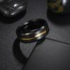 Temu European and American Men's Jewelry Black and Gold Two-color 8mm Ring Bracelet