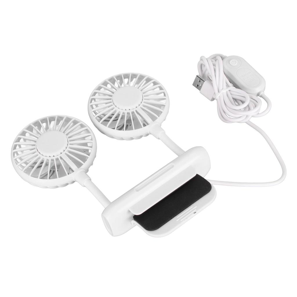 Monitor Fan 2 Heads 3 Speed Modes 6.6ft USB Cable Noiseless Space Saving Clip On Computer Fan for Family Office
