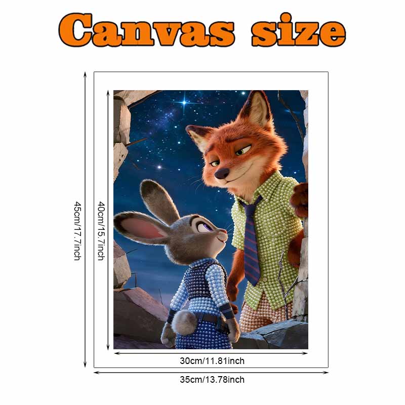 Disney Pearl Painting Zootopia Handmade DIY Pearl Gem Painting Pictures Crafts Special Shape Home Wall Decoration