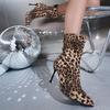 Fashion Leopard Booties High Heels 2025 New Sexy Naked Boots