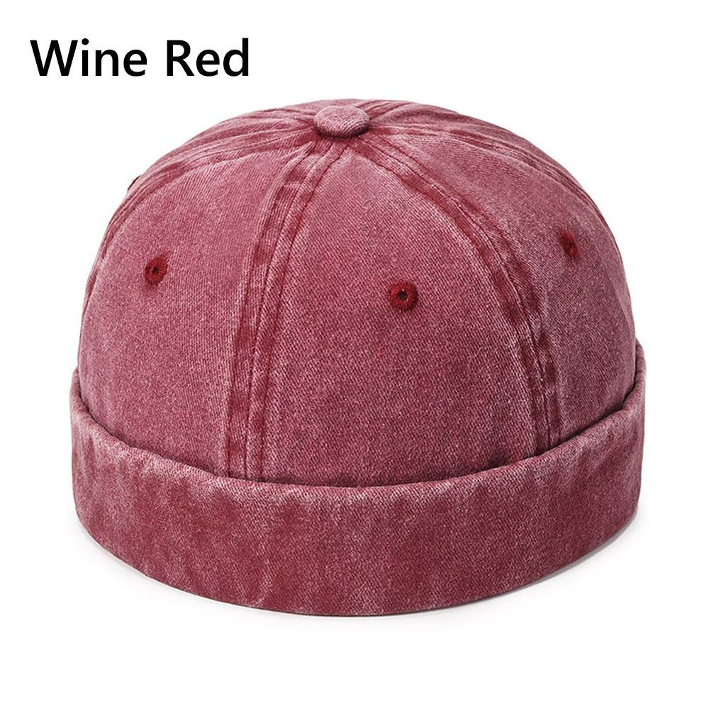 Einfarbige randlose Dockermütze Baumwolle Randlose Mütze Vintage Hip Hop Mütze Junge Mädchen