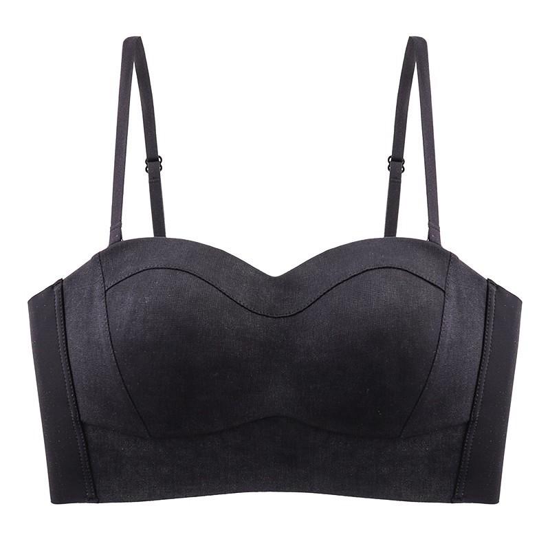tube top underwear women's small breasts gather and support to show large secondary breasts, anti-sagging, anti-light and seamless, thin shoulder 