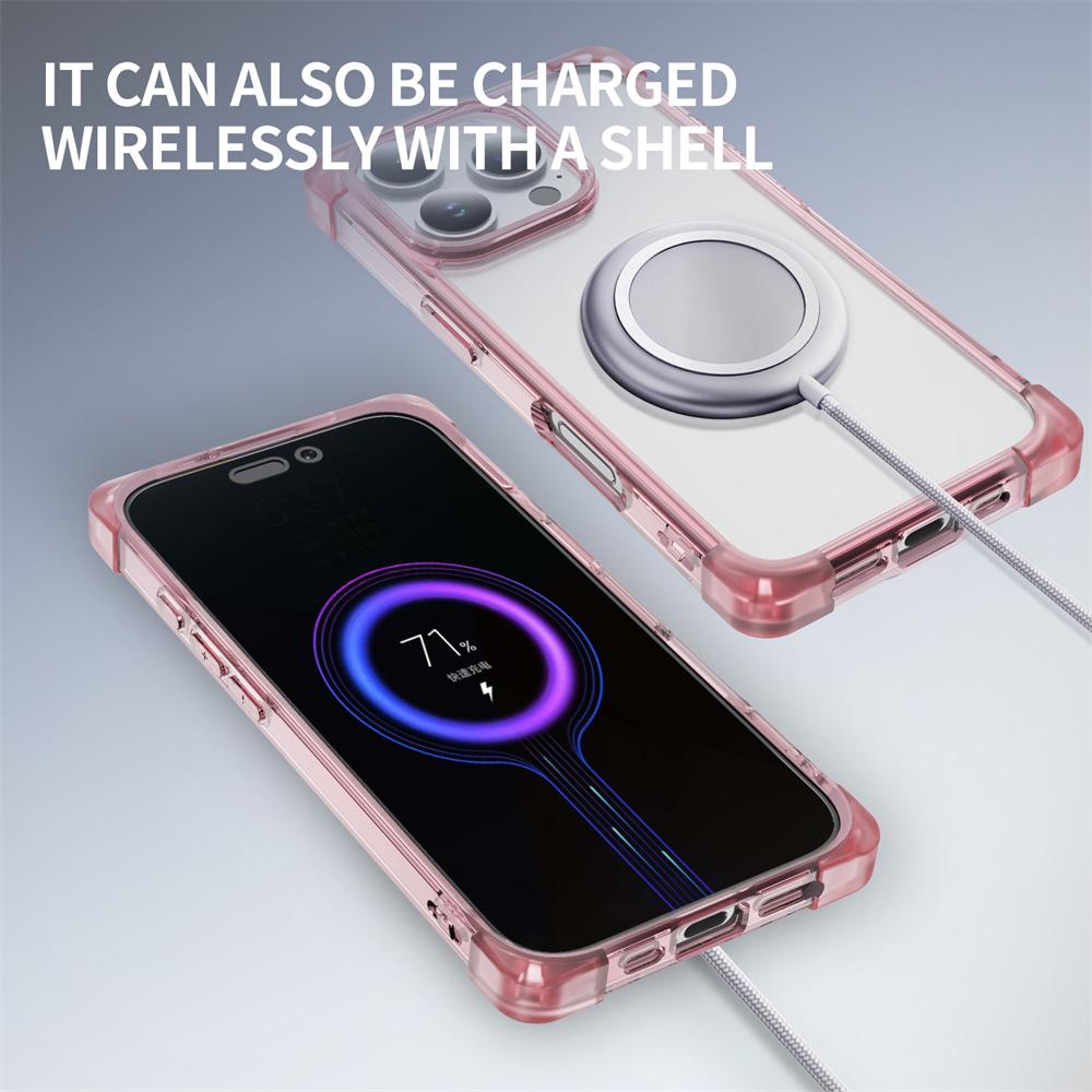 Clear Frosted Corners Armor Phone Case For iPhone 16 15 14 Plus 13 12 11 Pro Max X R XS 7 8 SE Solid Color Frame Protector Cover