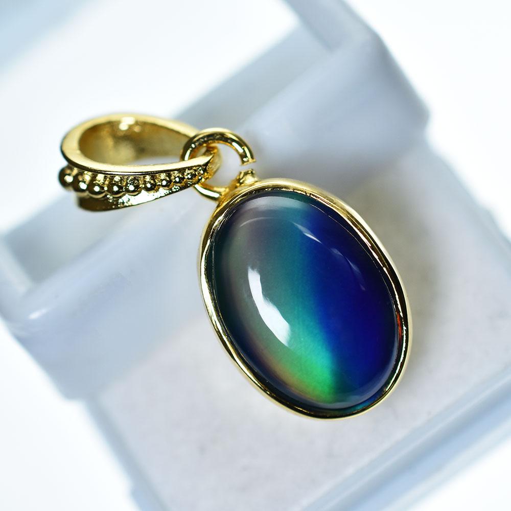 CERTIFIED Natural 15.90 Ct Opal 18K Gold Plated Multicolor Loose Gems Pendant MY.PDG-331-NS