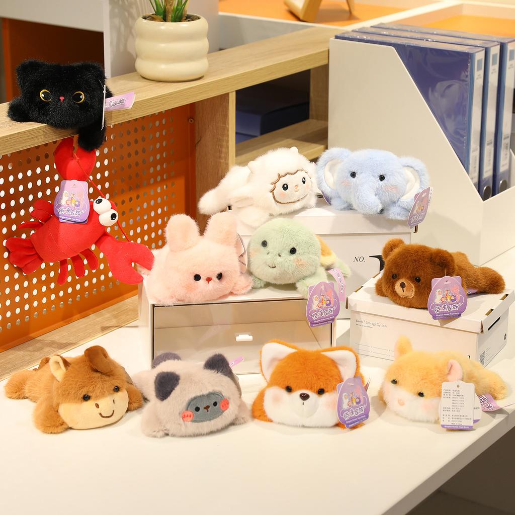 Magnetic animal palm treasure plush toy doll party bunny mini table with ornament boy and girl doll