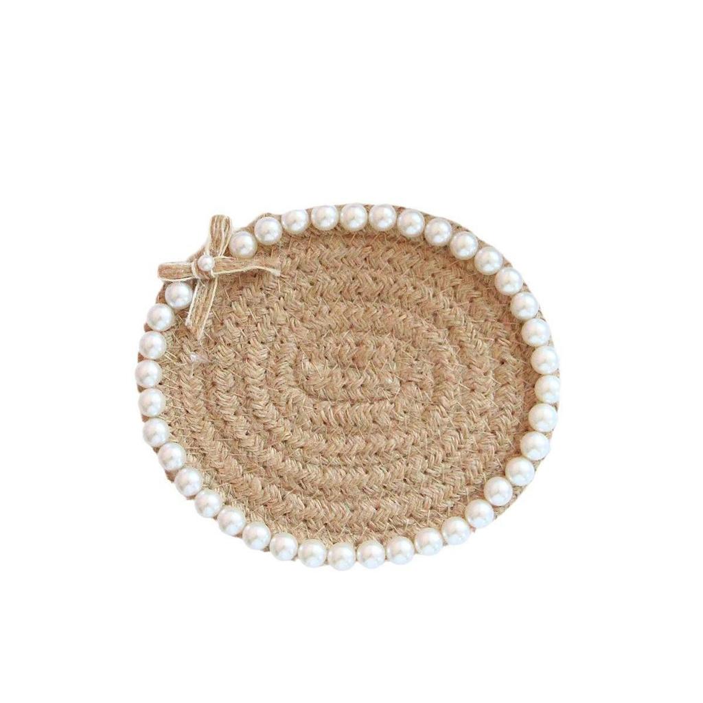 12cm*12cm Cotton Rope Heat Resistant Woven Coasters Handmade Multiple Colors Creative Coffee Cup Pad Chic Accessories