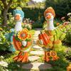 Rustic Style Autumn Pumpkin Duck Ornament Colorful Duck Figurine Goose Statue Lawn Ornament  Yard
