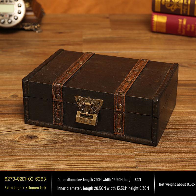 Exquisite Wooden Antique Jewelry Storage Box - Dustproof and Clutter-Free