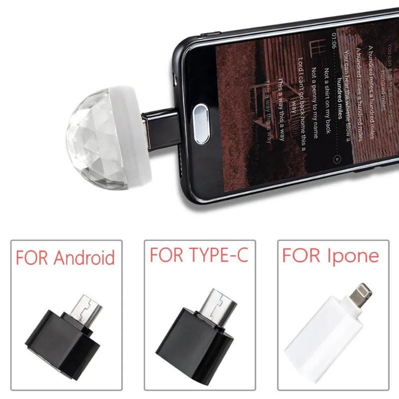 Lumină ambientală LED pentru mașină DJ RGB Mini Colorată Interfață sunet muzică Atmosferă petrecere de sărbători Lampă interioară cupolă portbagaj