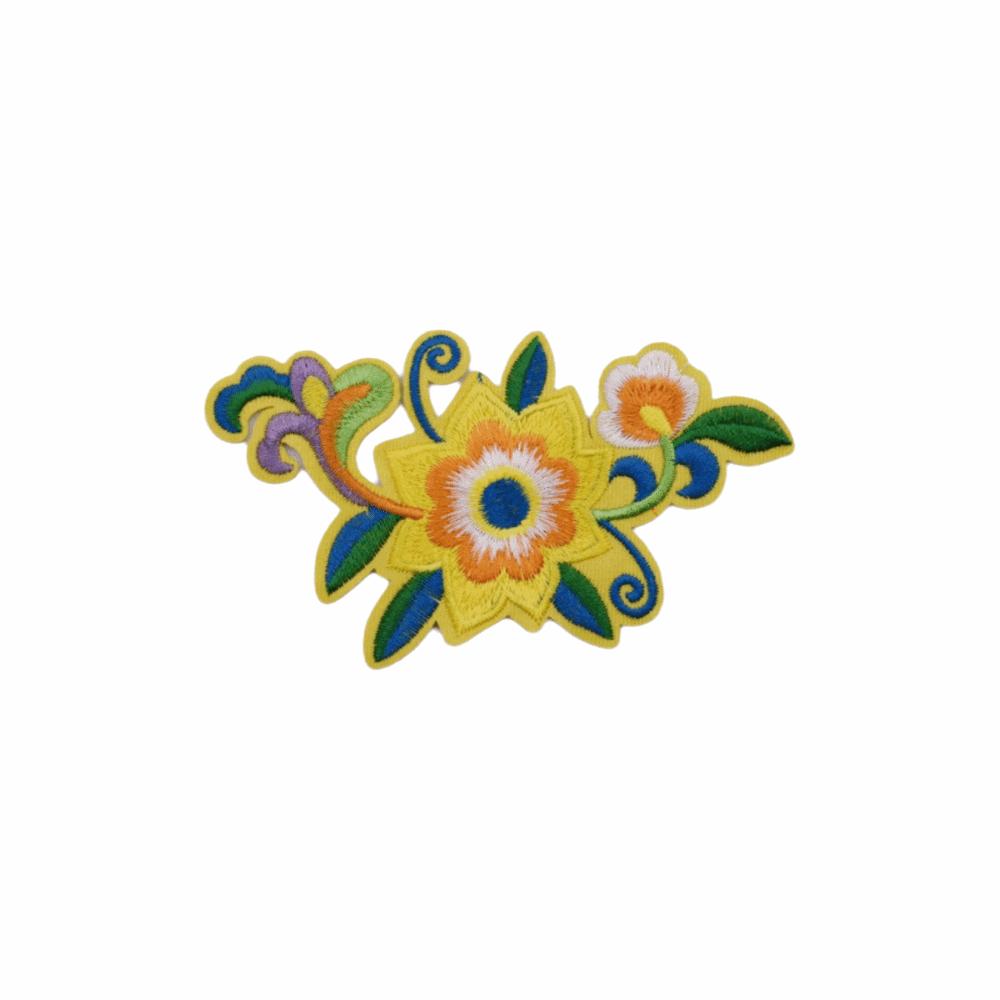 Flowers Leaves Embroidery Patches Hot Melt Adhesive Ironing DIY Embroidery Flowers Patch Sew Iron On Patches