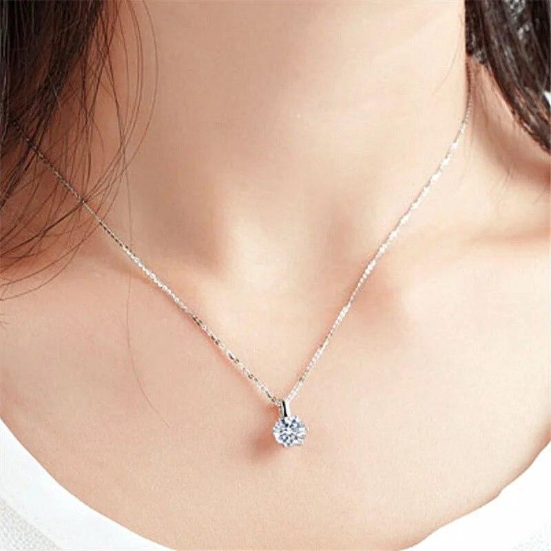 2 Karat GRA-zertifizierte Moissanit-Halskette für Frauen, D-Farbe, VVS1-Anhänger, 925er Sterlingsilber, Hochzeitsgeschenke, Premium-Schmuck