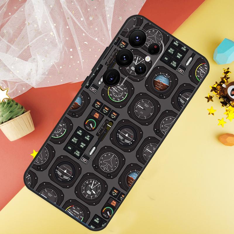 

Aircraft Cockpit Dashboard Case For Samsung Galaxy S22 S23 S24 Ultra S8 S9 S10 Plus Note 10 20 Ultra S20 S21 FE Cover Galaxy S23 FE