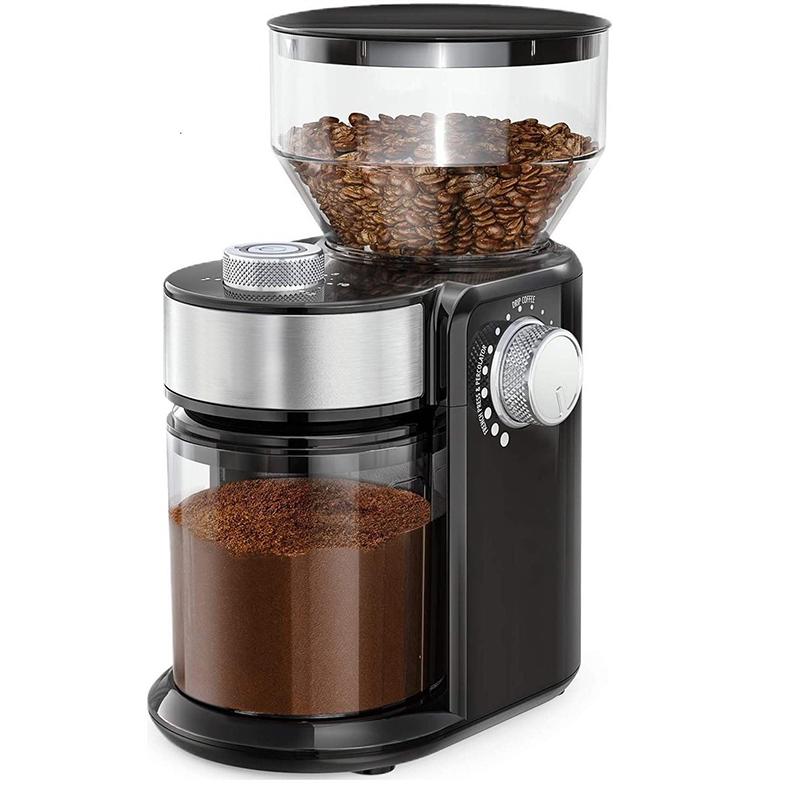 Moedor de café elétrico Burr, moinho de rebarbas ajustável, moedor de grãos de café com 18 configurações de moagem para café expresso por gotejamento