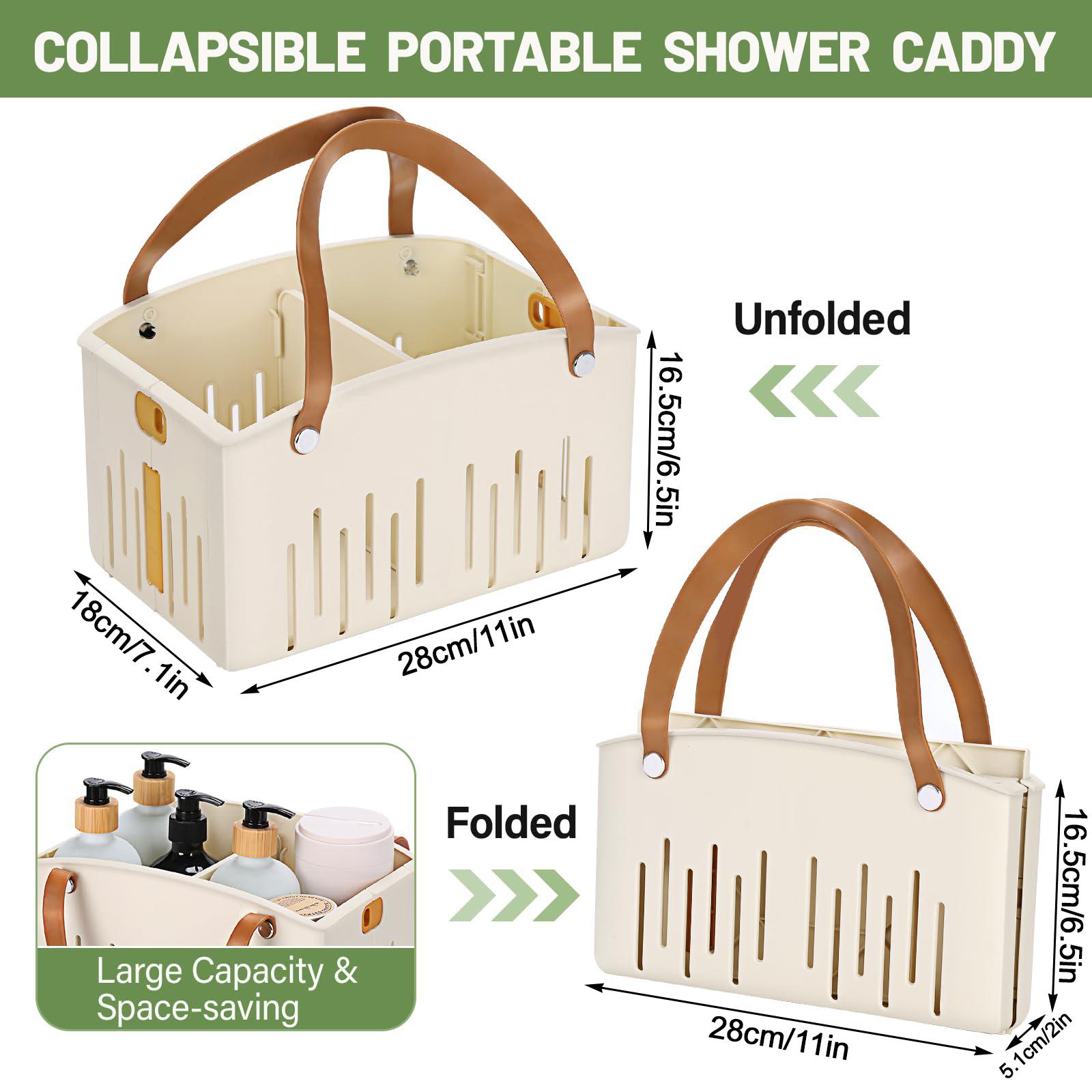 

Foldable Bath Basket Portable Shower Organizer With Drainage Holes For Travel Camping Home Collapsible Storage Box