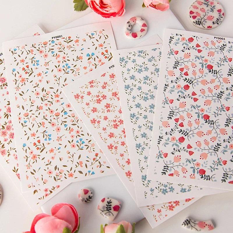 Blumenblatt-Serie Polymer Clay Transferpapier Wasserlösliche Dekorationsaufkleber für Soft Pottery Ohrringe Schmuckherstellungswerkzeuge