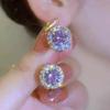 Dainty Women'S Hoop Earrings With Brilliant Round Cubic Zirconia Silver Color/Gold Color Versatile Female Jewelry