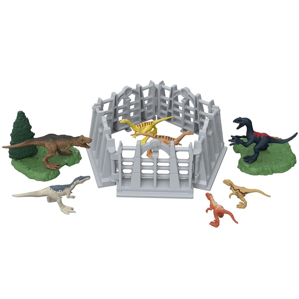 Mattel Jurassic World New Dominators Minifigure Set with Storage Case 4 and HJB15 [Dinosaur Toy] [Ages Up]