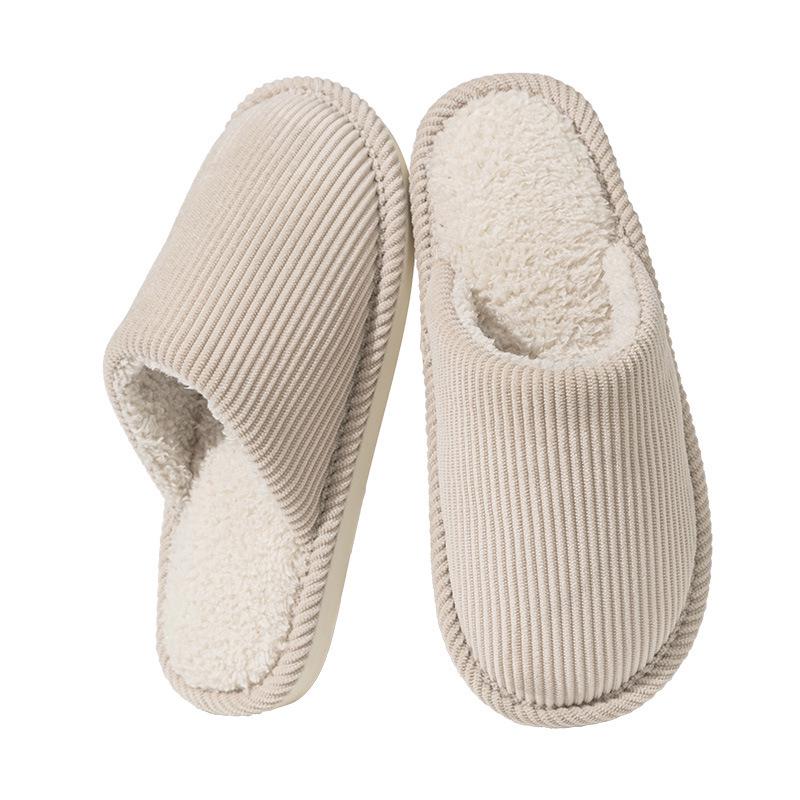 Women's & Men's Anti-slip Plush Slippers - Silent and Warm Cotton for Elderly, Autumn/Winter Indoor Use, 2025 Collection.