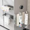 Magnetic Self-Adhesive Wall-Mounted Tissue Holder With Cling Film, Easy Magnetic Installation, Suitable For Kitchen, Bathroom
