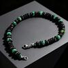Modisches Boho Naturstein Fußkettchen für Herren Edelstahl Perlen Kette Fußkettchen Wasserdicht Fußschmuck Sommer Strandparty