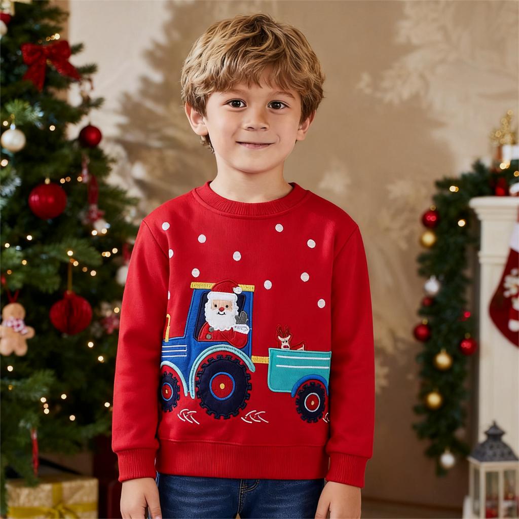 Jongens Sweatshirt, Basislaag met lange mouwen, Kerst