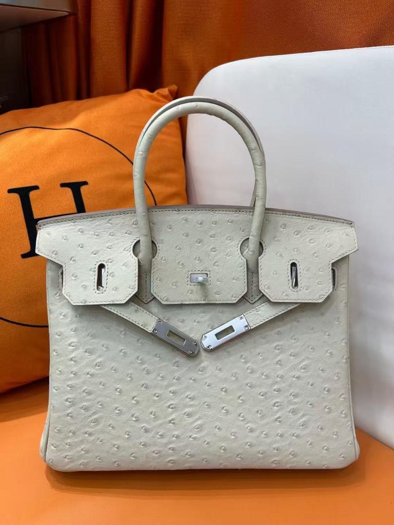 Explosive Top Layer Cowhide Ostrich Pattern 25/30cm Large Capacity Paired Leather High Temperament Handbag Women