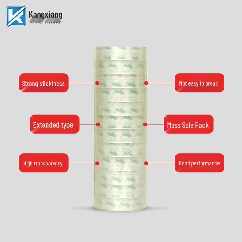Transparent Adhesive Stationery Tape for Students and Office Use, 1.2cm Thin Width, 1.8cm Small Size.